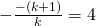 -\frac {-(k+1)}{k}=4