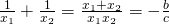 \frac {1}{x_1}+\frac {1}{x_2}=\frac {x_1+x_2}{x_1x_2}=-\frac {b}{c}