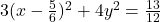 3(x-\frac 56)^2+4y^2=\frac {13}{12}