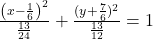 \frac {\left(x-\frac 16\right)^2}{\frac {13}{24}}+\frac {(y+\frac 76)^2}{\frac {13}{12}}=1